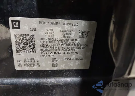 2019 Cadillac Xt4 Premium Luxury из США, поврежденный, VIN 1GYFZDR41KF137276